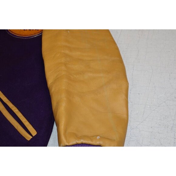 Vintage 70s William Loop Varsity Leather Jacket Sz 38 St. Joe Champs - Picture 11 of 14